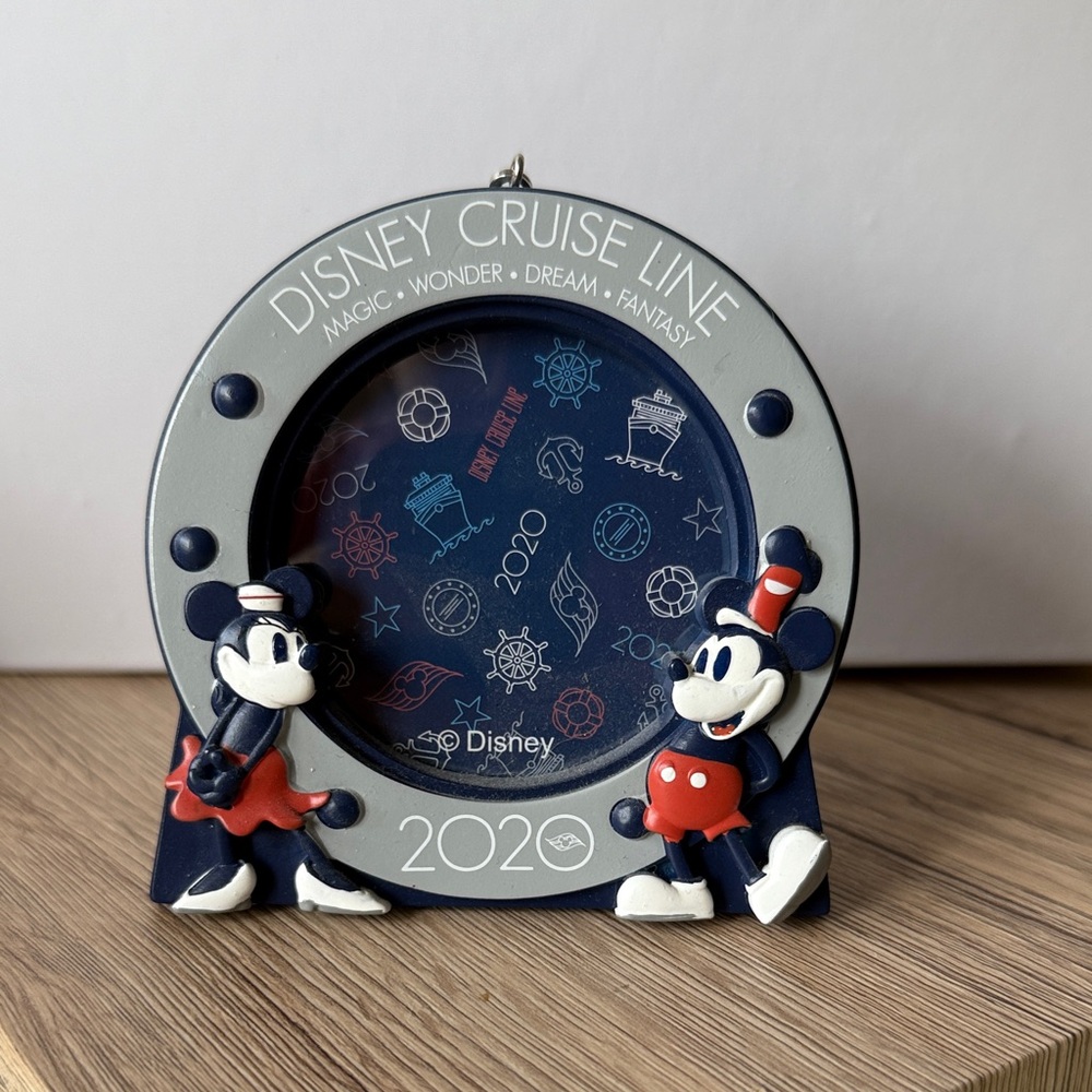 Disney Cruise Line Nautical Frame with Mickey and Minnie - Blue and Gray